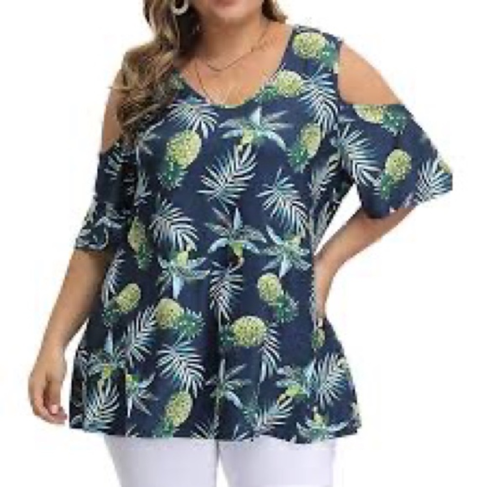 Cold-Shoulder Top Size 2X